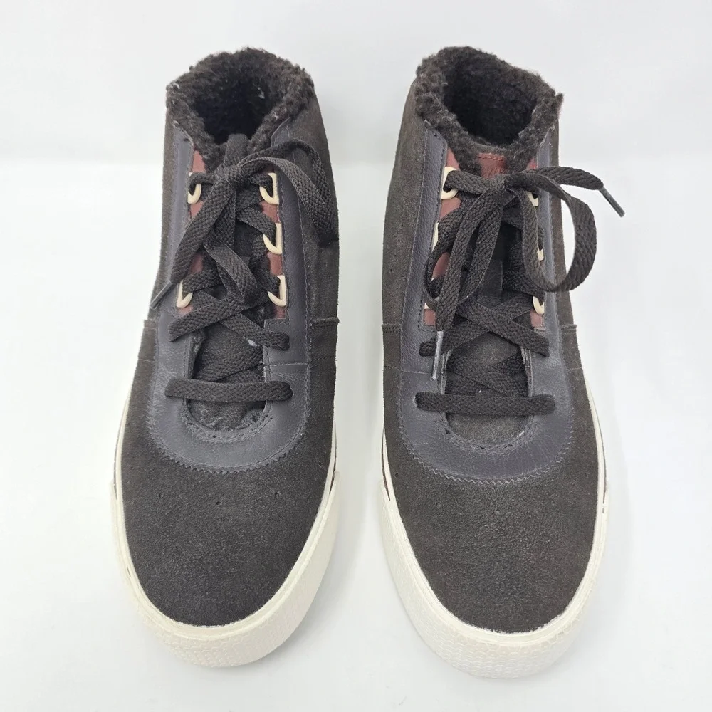 Nike Toki Premium FB Baroque Brown Suede Fur Lined Mid Top Sneakers 10